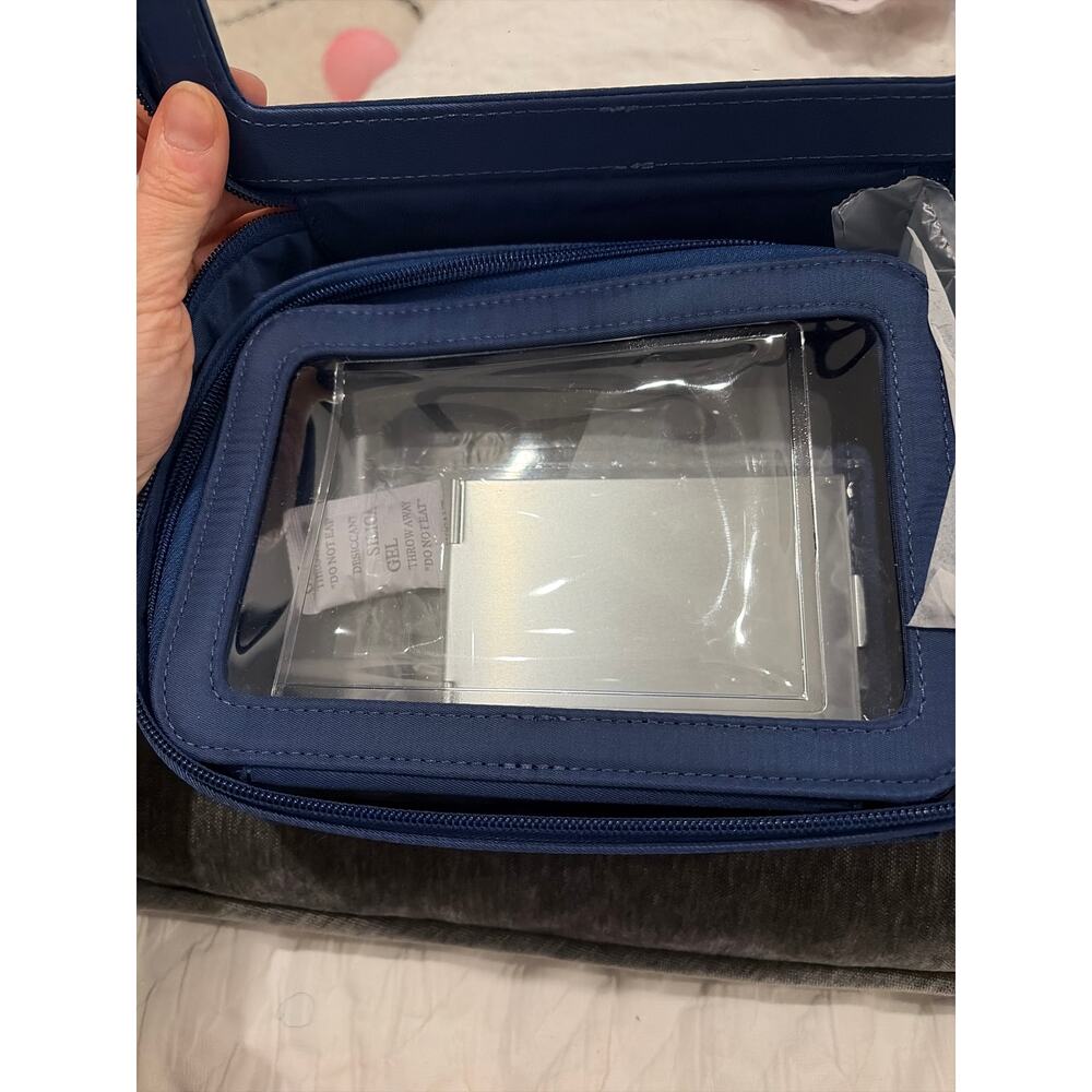 GloTECH 3 piece Cosmetic Bag Duo+Mirror, Blue - Picture 4 of 4